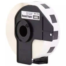 Brother DK1219 Compatible Round Labels, 0.47 Inch Diameter, Black on White