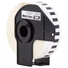 Brother DK2210 Compatible White Paper Adhesive Label Tape, 1.1 Inch Width, Black on White