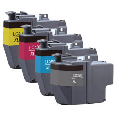 Brother LC402 Compatible Ink Cartridge BK/C/M/Y Combo Pack, High Yield