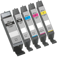 Canon 280XXL/281XXL BK/BK/C/M/Y Compatible Ink Cartridge 5 Pack, Extra High Yield