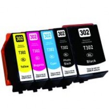 Epson 302XL 5-Pack Compatible Ink Cartridges (C13T01Y792), High Yield