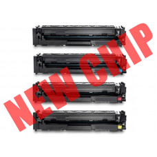 HP 206X B/C/M/Y Compatible Toner Cartridge Combo Pack (W2110X, W2111X, W2113X, W2112X), High Yield, with New Chips