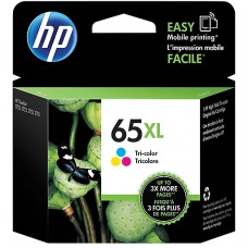 HP 65XL Tri-Color Ink Cartridge (N9K03AN), High Yield