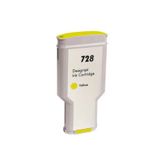 HP 728 Yellow Compatible 300ml Inkjet Cartridge (F9K15A), High Yield