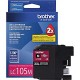 Brother LC105 Magenta Ink Cartridge (LC105M), Super High Yield