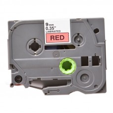 Brother TZe-421 Compatible P-Touch Label Tape, 3/8" Black on Red