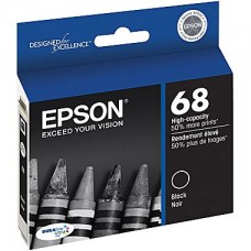 Epson 68 Black Ink Cartridge (T068120), High Yield