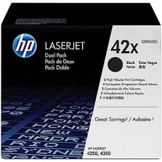 HP 42X Black Toner Cartridges (Q5942XD), High Yield Twin Pack