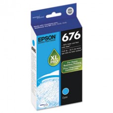 Epson 676XL Cyan Ink Cartridge (T676XL220), High Yield