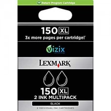 Lexmark 150XL Black Ink Cartridges (14N1813), High Yield 2 Pack